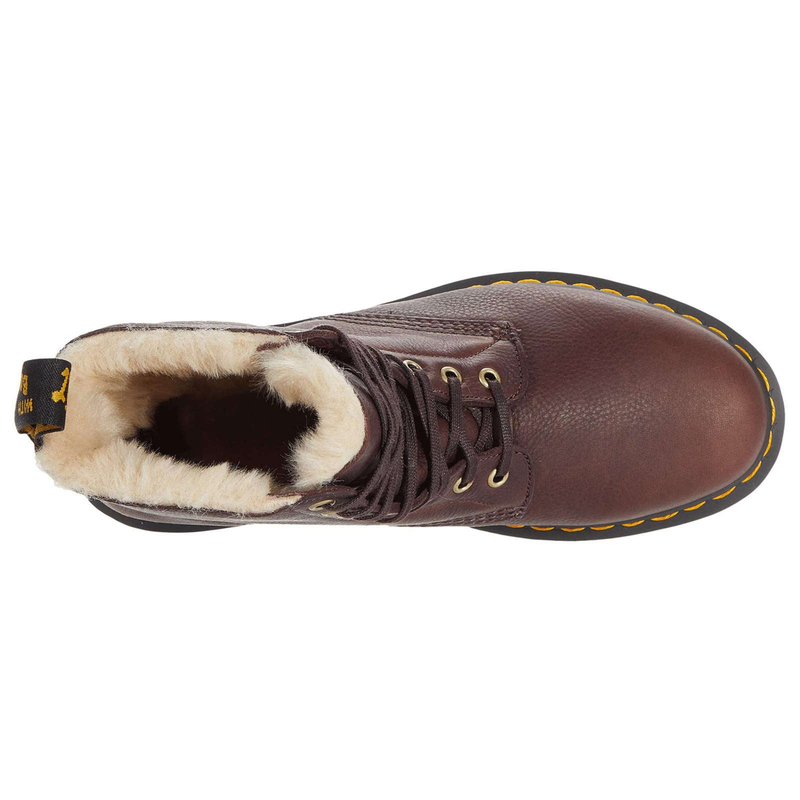 Dr. Martens 1460 Pascal Fur-lined Ambassador Leather Unisex Ankle Boots#color_cask