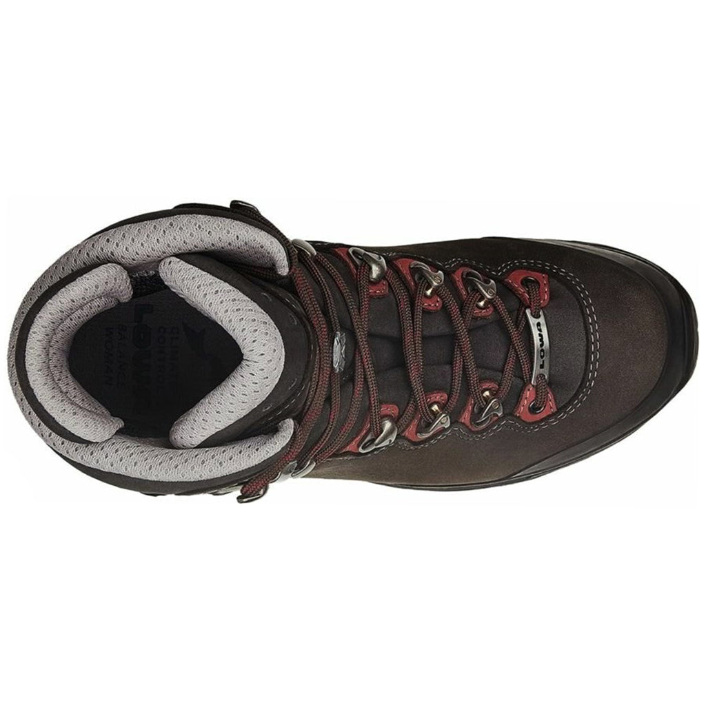 Lowa Mauria GTX Nubuck Leather Women's Hiking Boots#color_dark brown burgundy