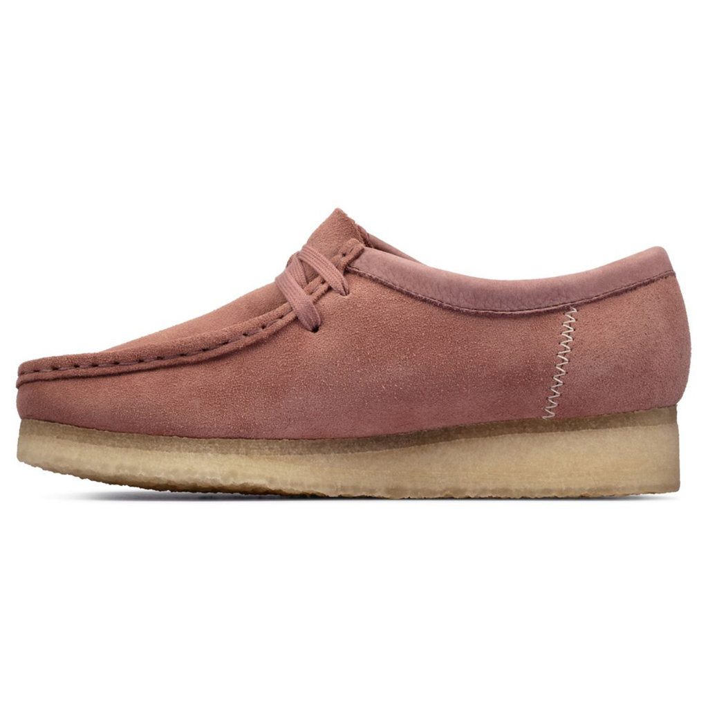 Clarks Originals Wallabee Suede Leather Womens Shoes#color_dusty pink