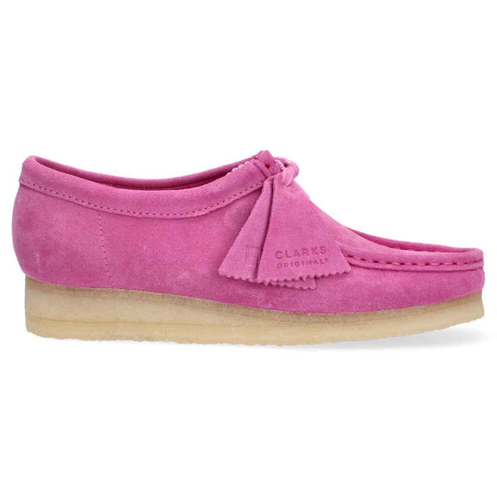 Clarks Originals Wallabee Suede Leather Womens Shoes#color_pink