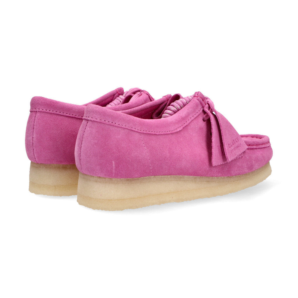 Clarks Originals Wallabee Suede Leather Womens Shoes#color_pink