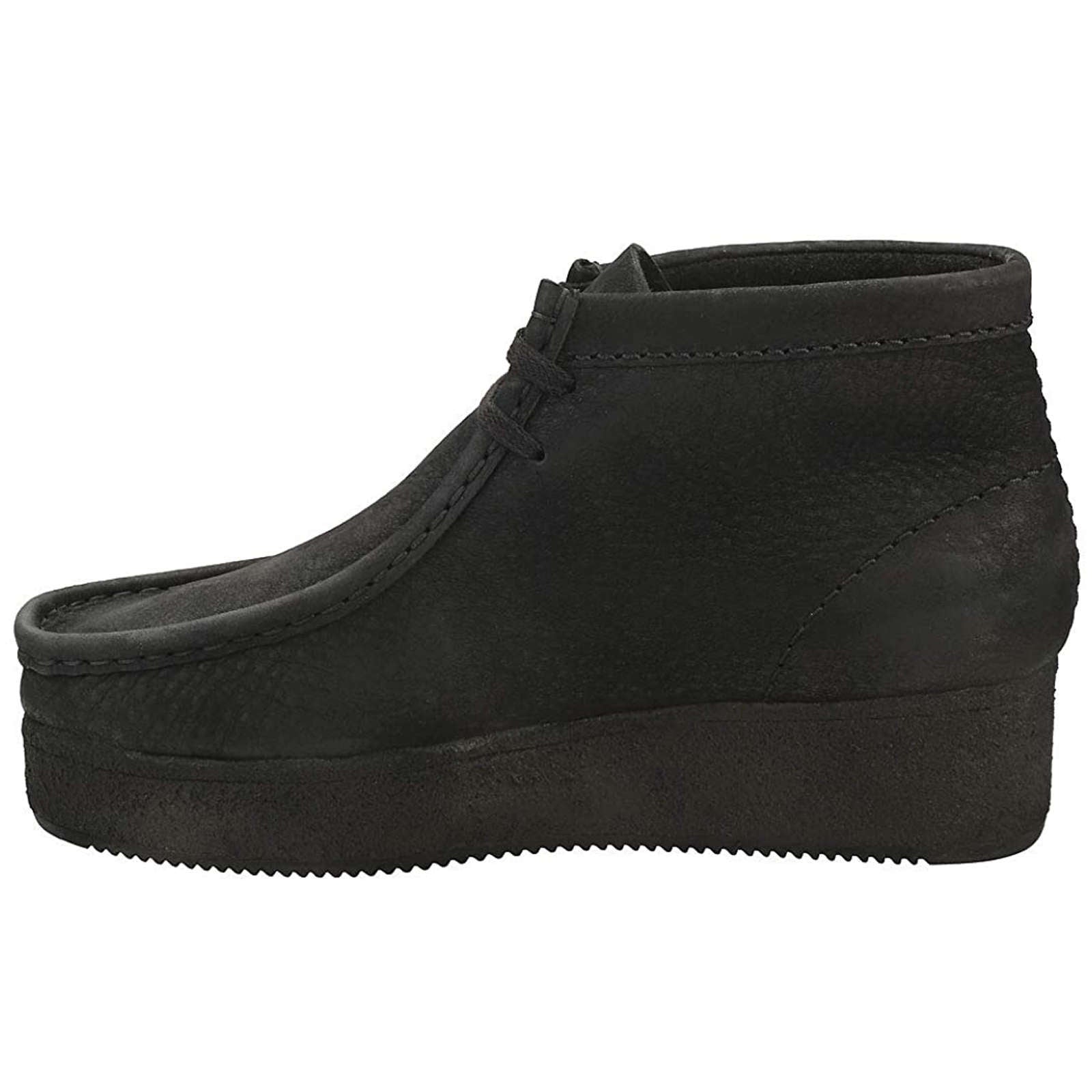 Clarks Originals Wallabee Wedge Nubuck Leather Women's Boots#color_black