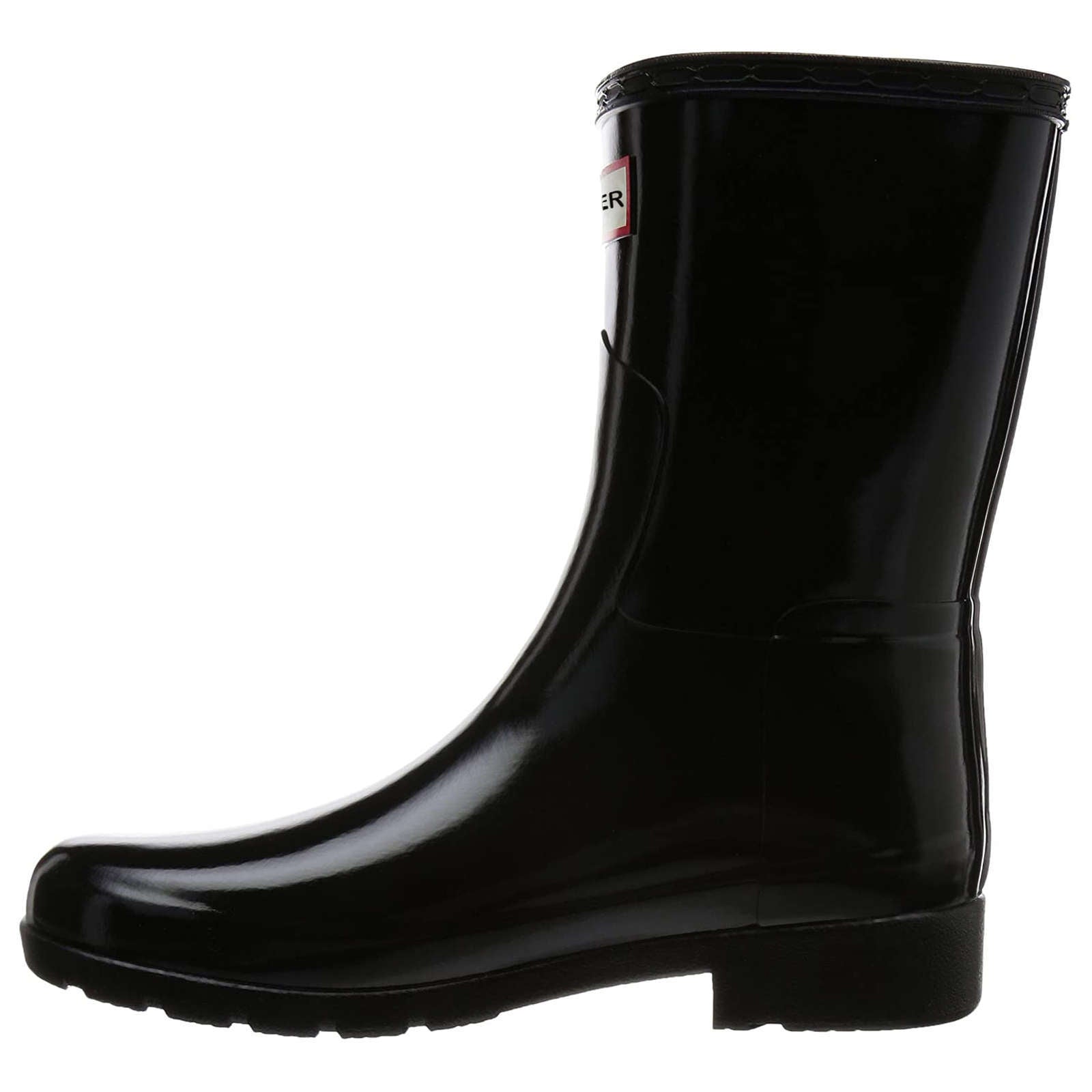 Hunter Original Refined Gloss Rubber Women's Short Wellington Boots#color_black