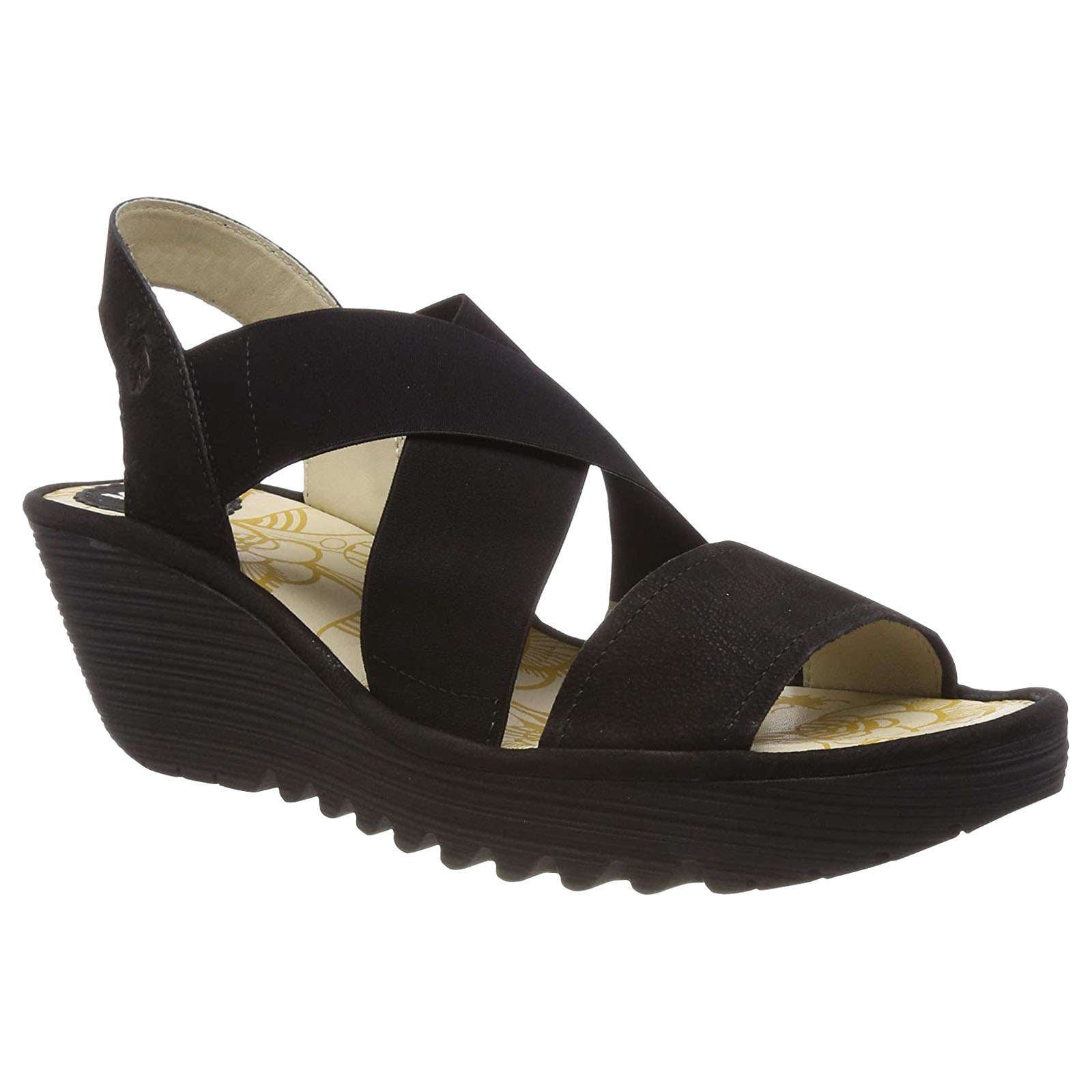 Fly London YAJI888FLY Cupido Leather Womens Sandals#color_black