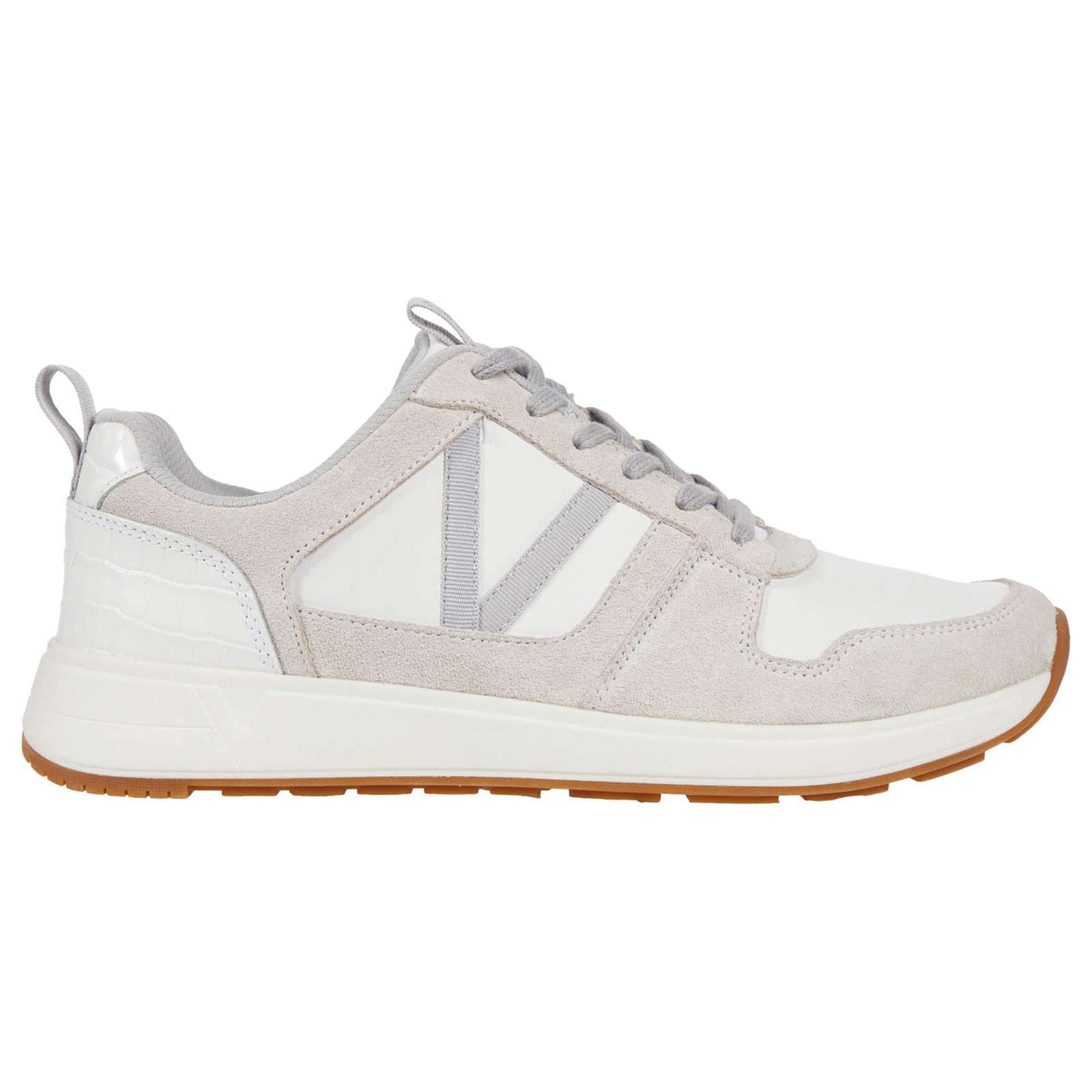 Vionic Curran Rechelle Leather Suede Womens Trainers#color_white