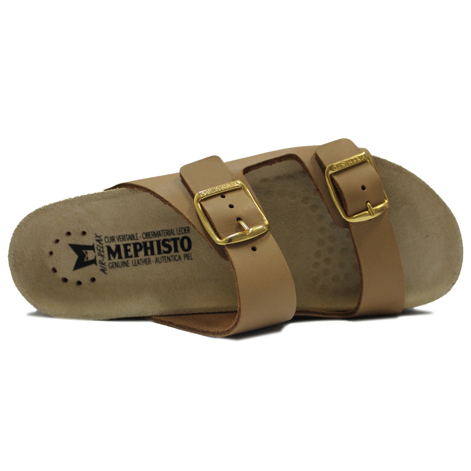 Mephisto Harmony H1200 Leather Womens Sandals#color_camel scratch