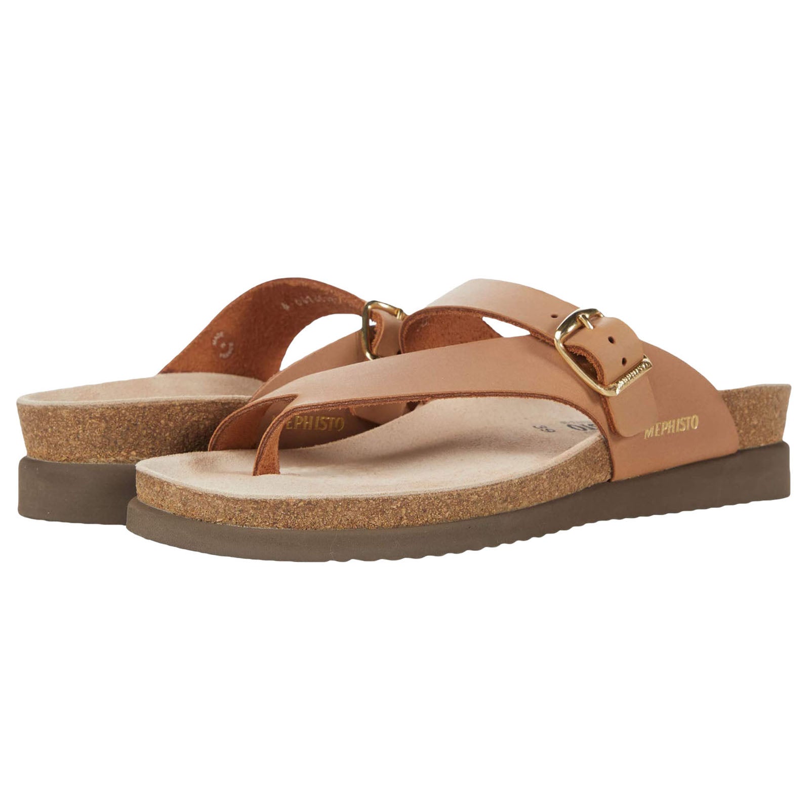 Mephisto Helen Leather Womens Sandals#color_camel scratch