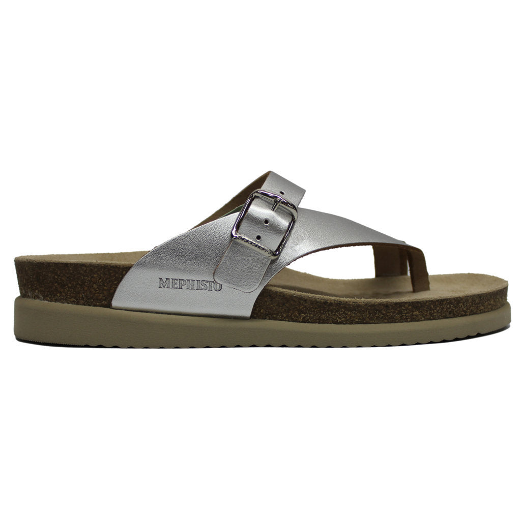 Mephisto Helen Metallic Leather Womens Sandals#color_silver