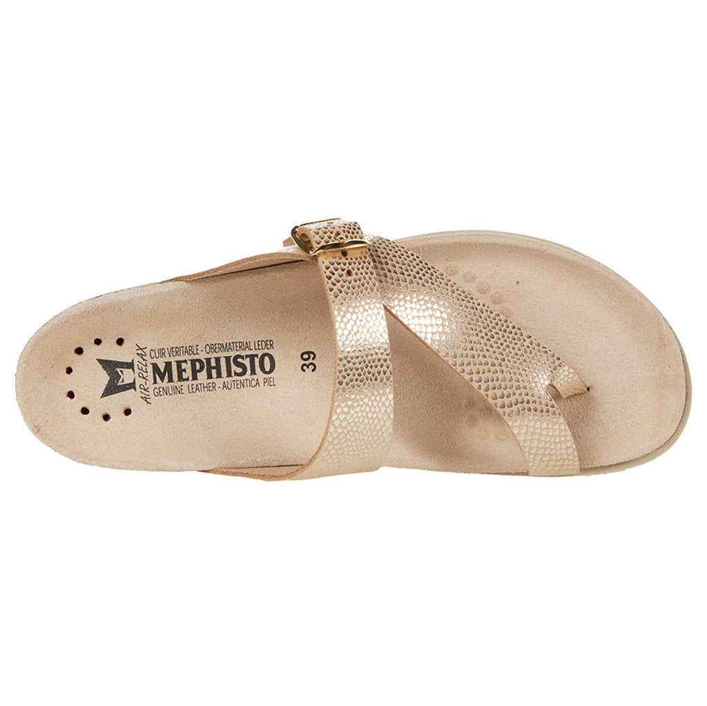 Mephisto Helen Metallic Leather Womens Sandals#color_light sand