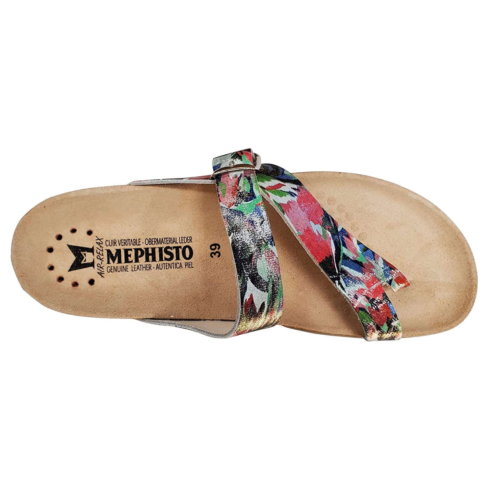 Mephisto Helen Printed Leather Womens Sandals#color_red capri