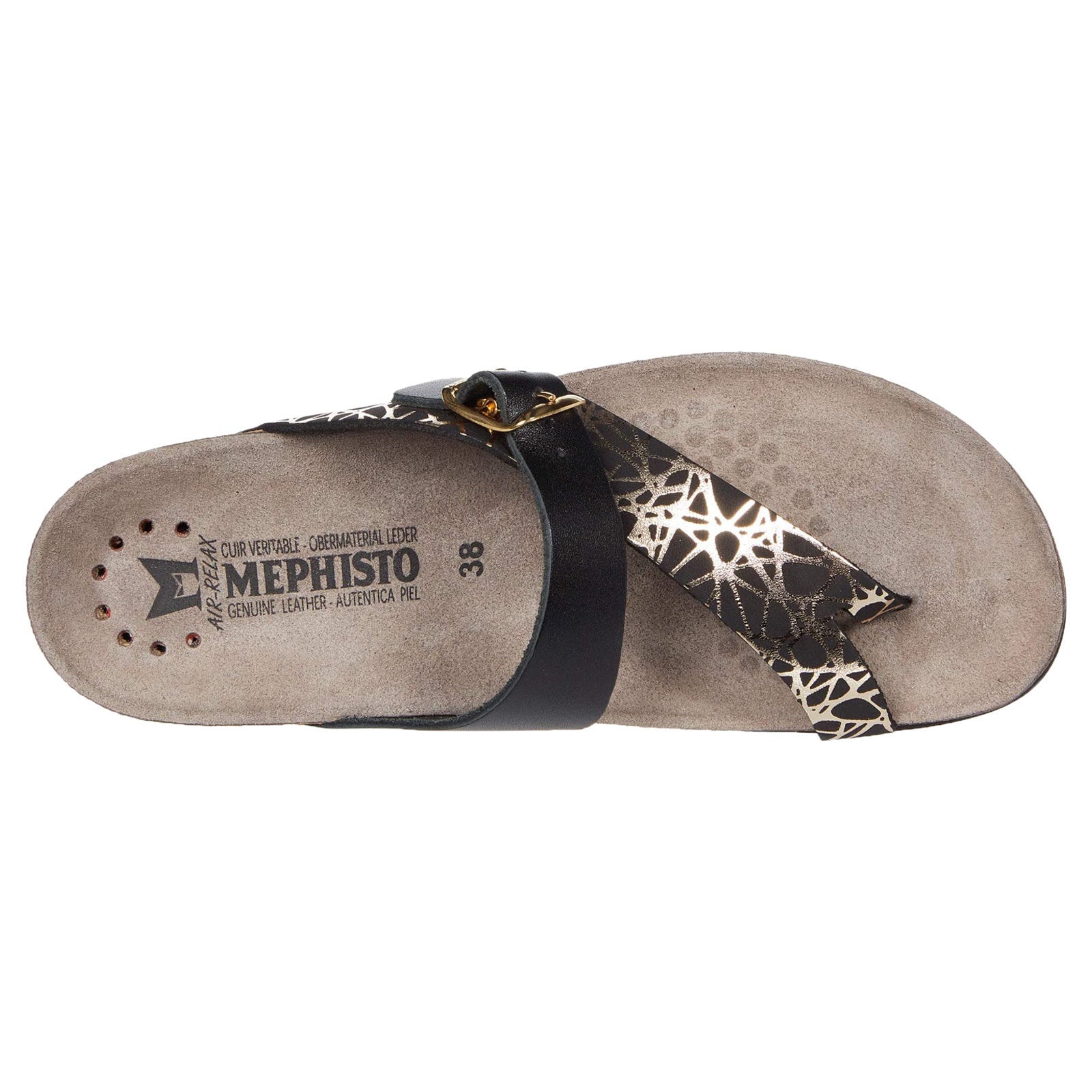 Mephisto Helen Mix Smooth Leather Womens Sandals#color_black graphic sandanyl