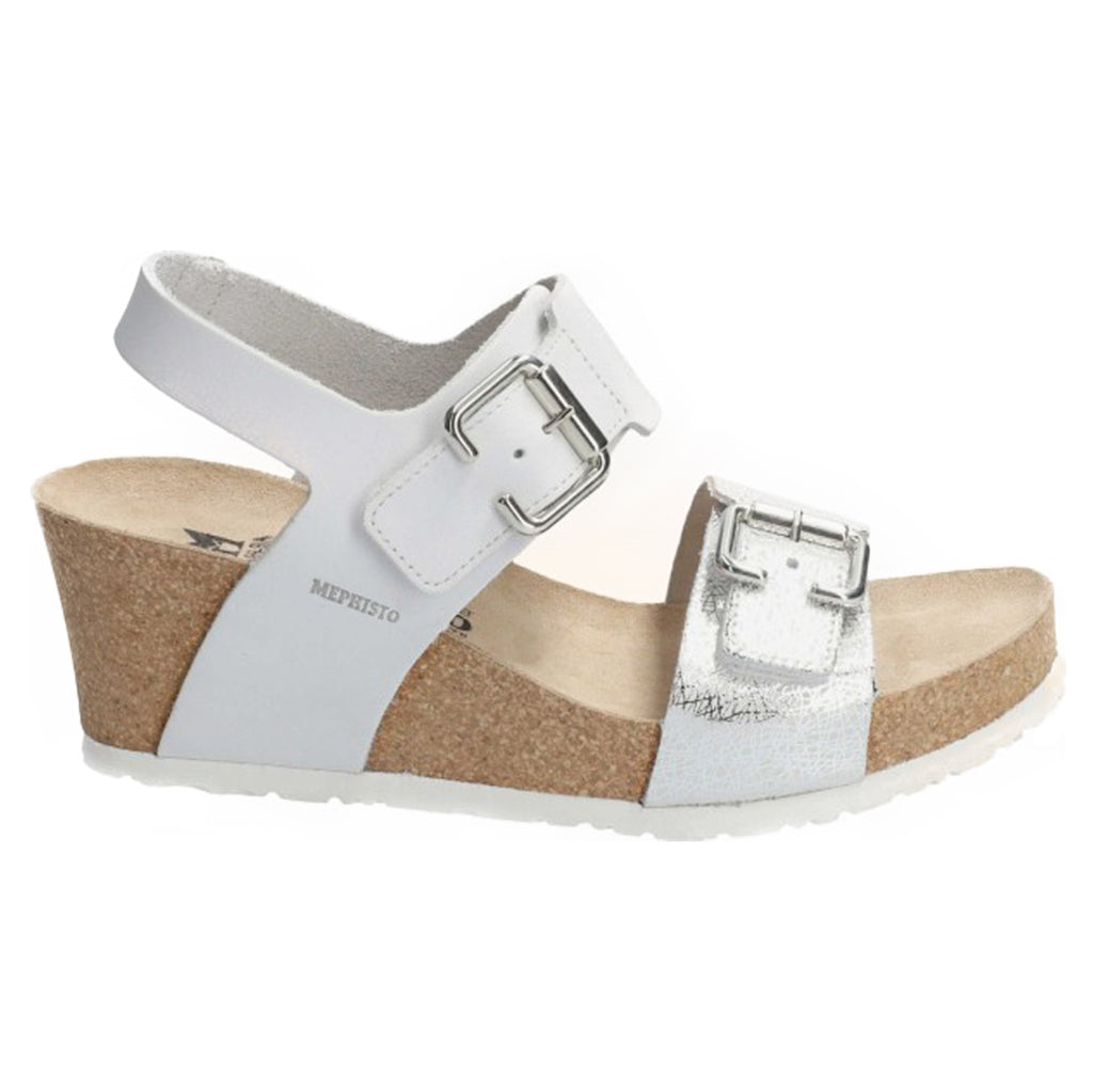 Mephisto Lissandra Smooth Printed Leather Womens Sandals#color_white
