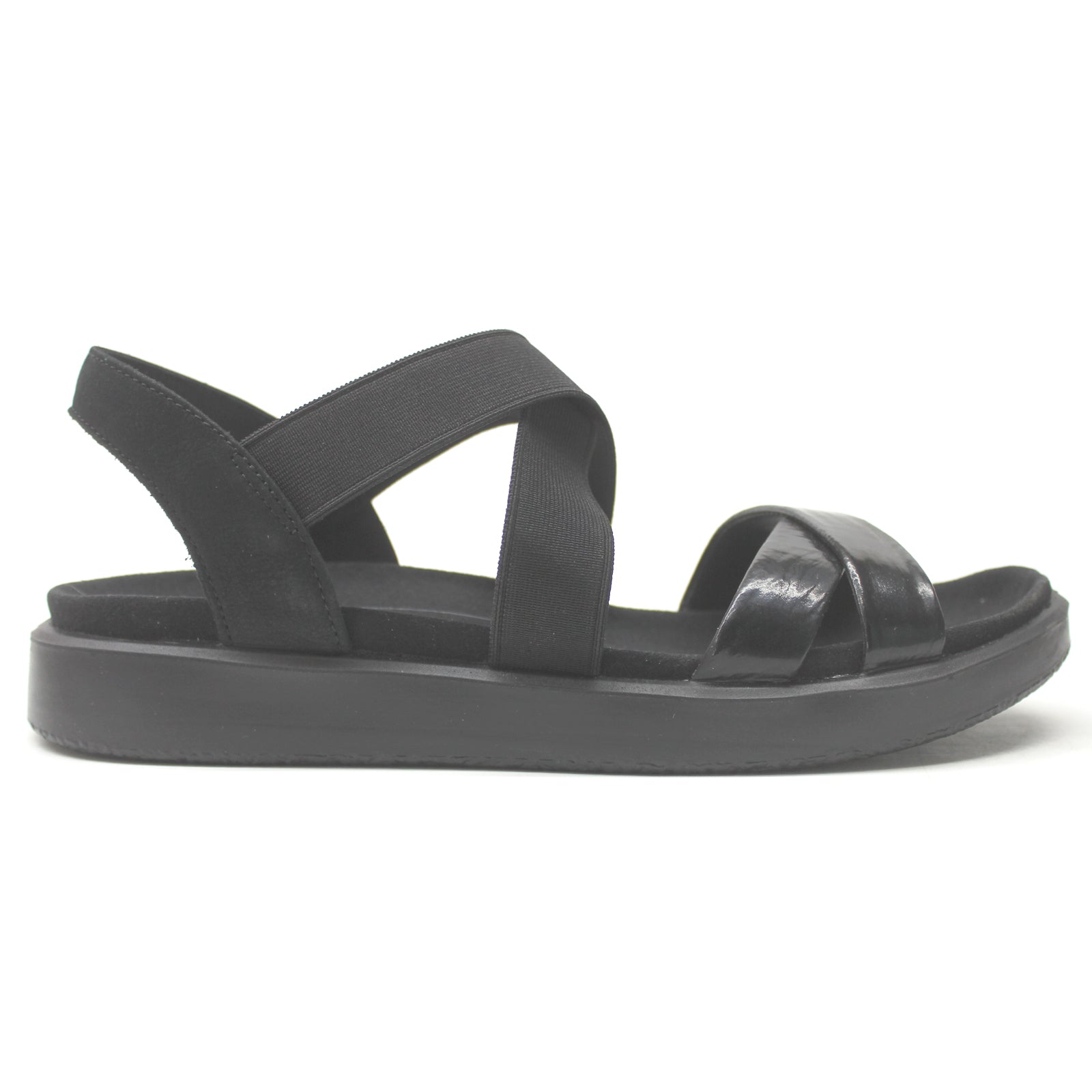Ecco Flowt 273643 Leather Womens Sandals#color_black