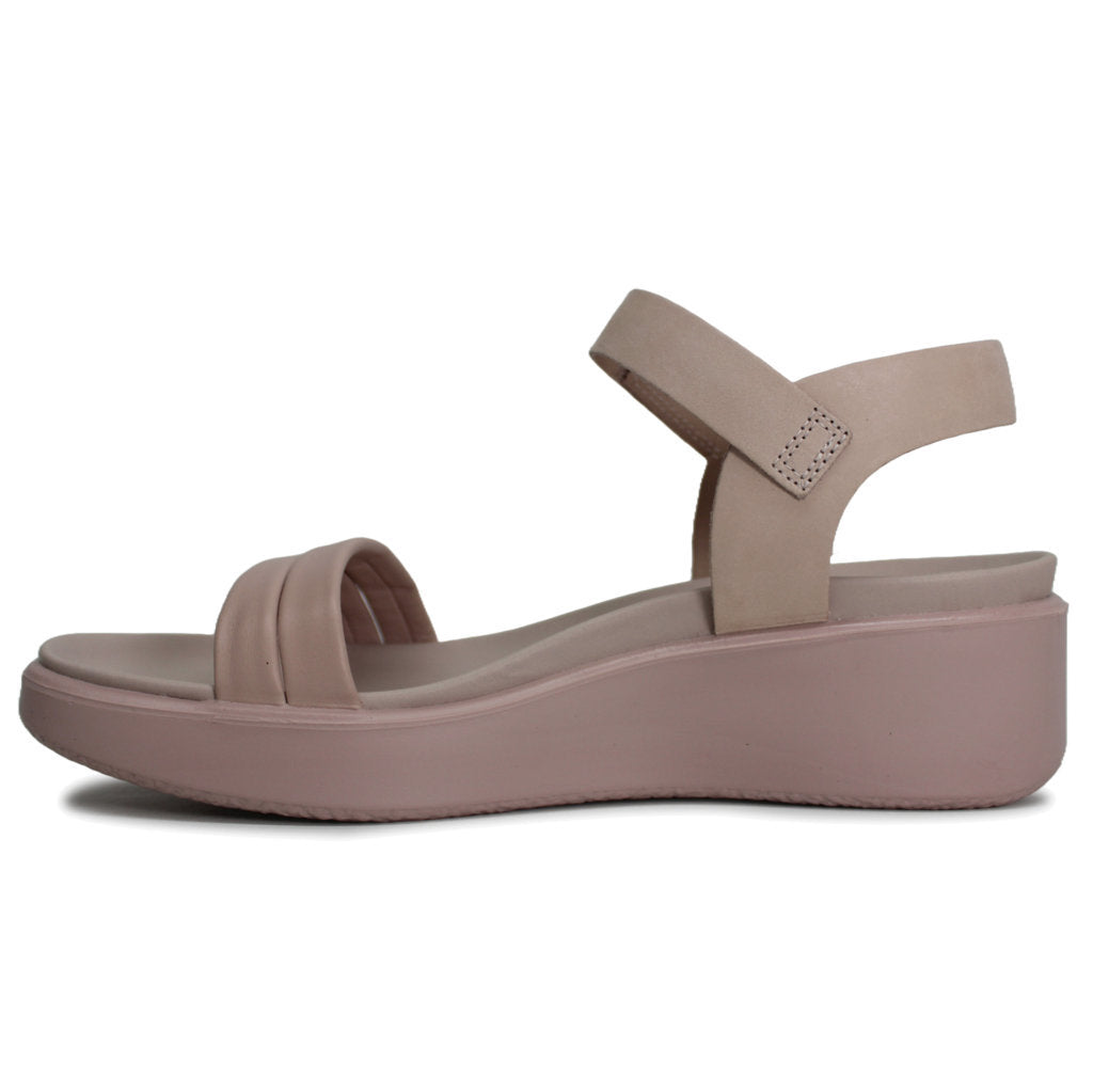 Ecco Flowt Wedge LX Leather Womens Sandals#color_rose dust