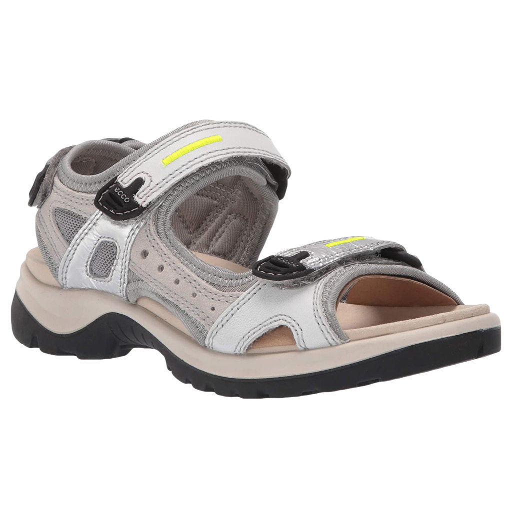 Ecco Offroad 822083 Leather Womens Sandals#color_multicolor silver metallic