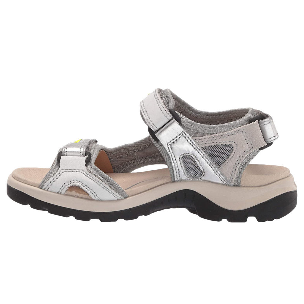 Ecco Offroad 822083 Leather Womens Sandals#color_multicolor silver metallic