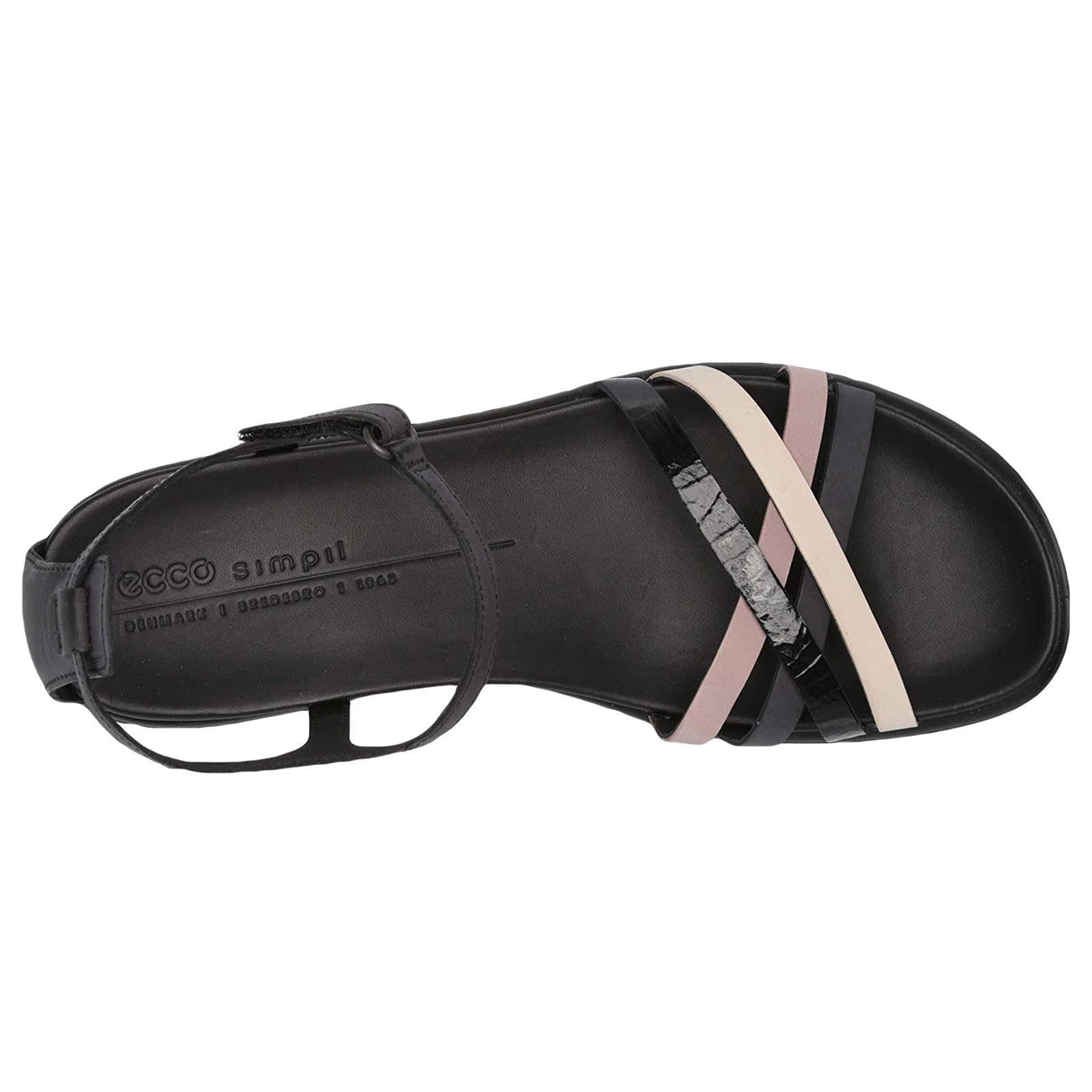 Ecco Simpil 209213 Leather Womens Sandals#color_multicolor black