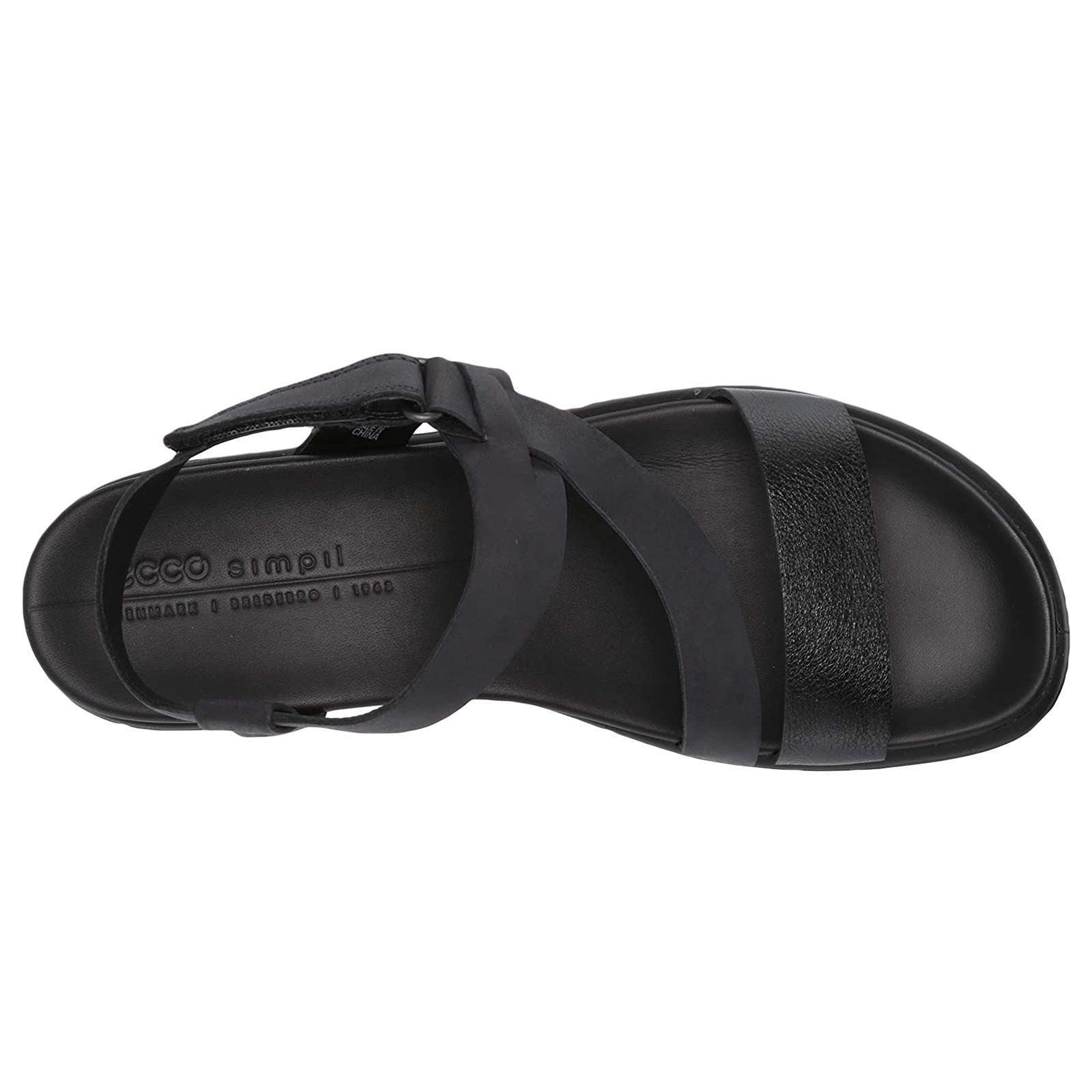 Ecco Simpil 209223 Leather Womens Sandals#color_black