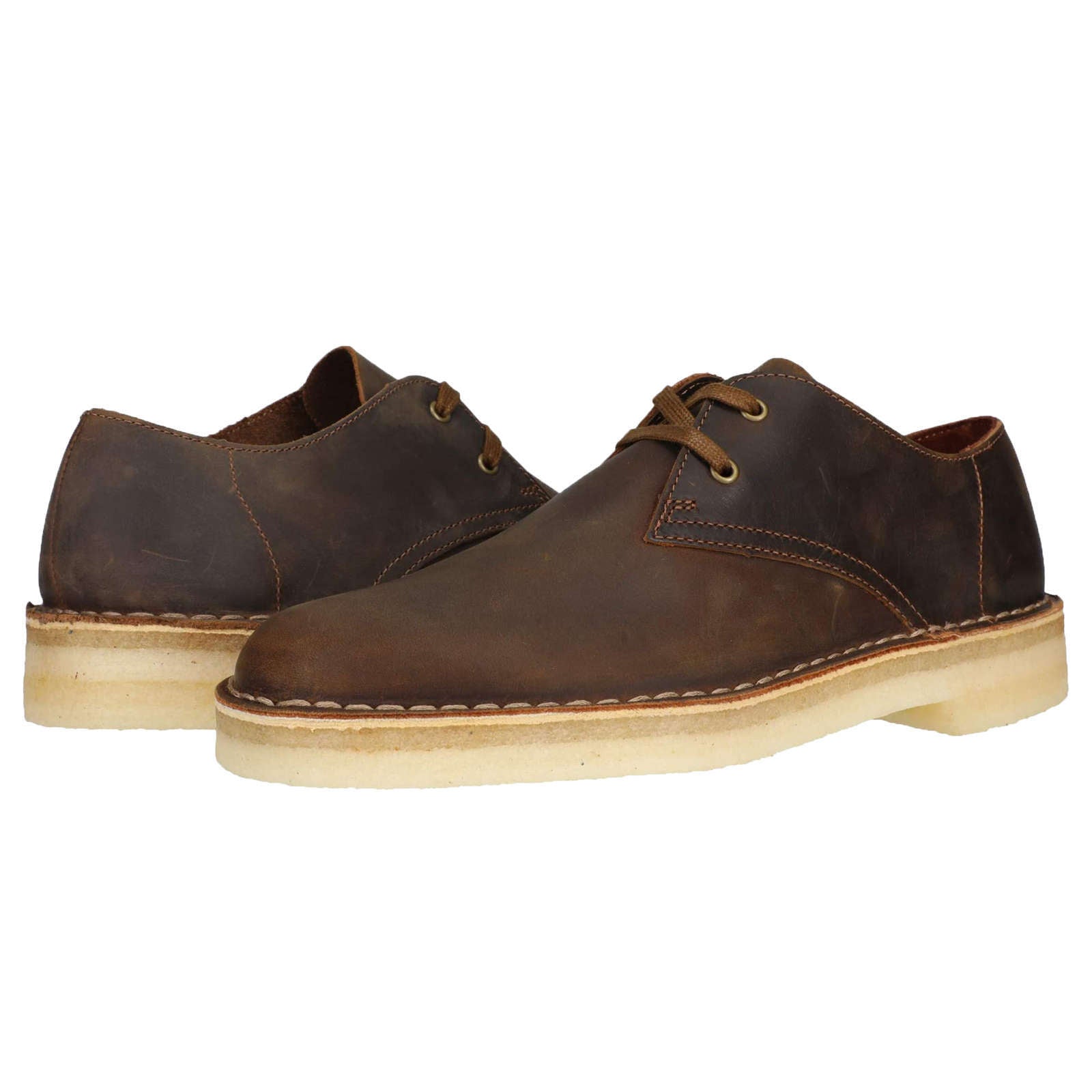 Clarks Originals Desert Khan Leather Men's Shoes#color_beeswax
