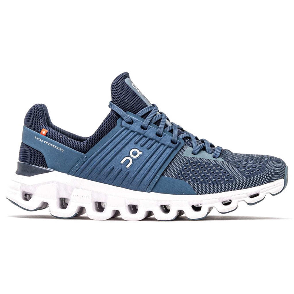 On Running Cloudswift Textile Synthetic Mens Trainers#color_denim midnight