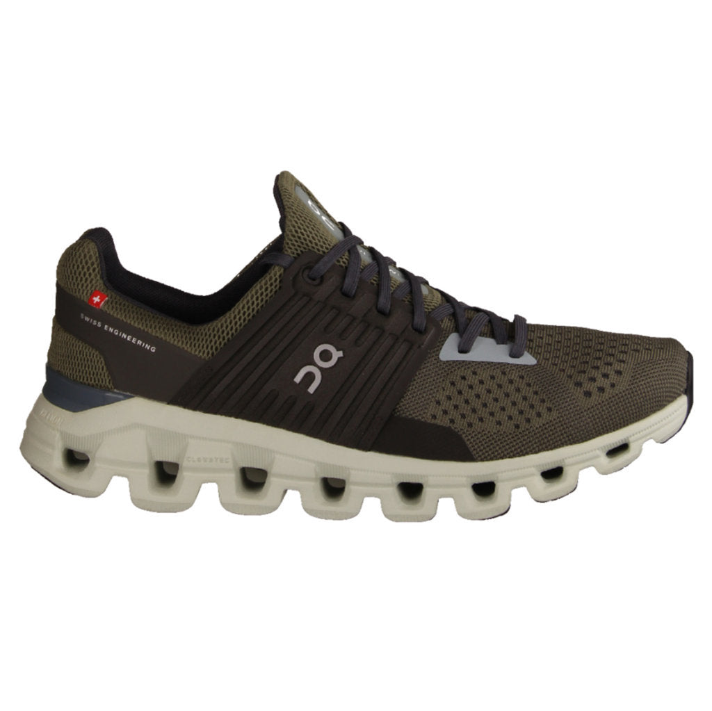 On Running Cloudswift Textile Synthetic Mens Trainers#color_olive thorn