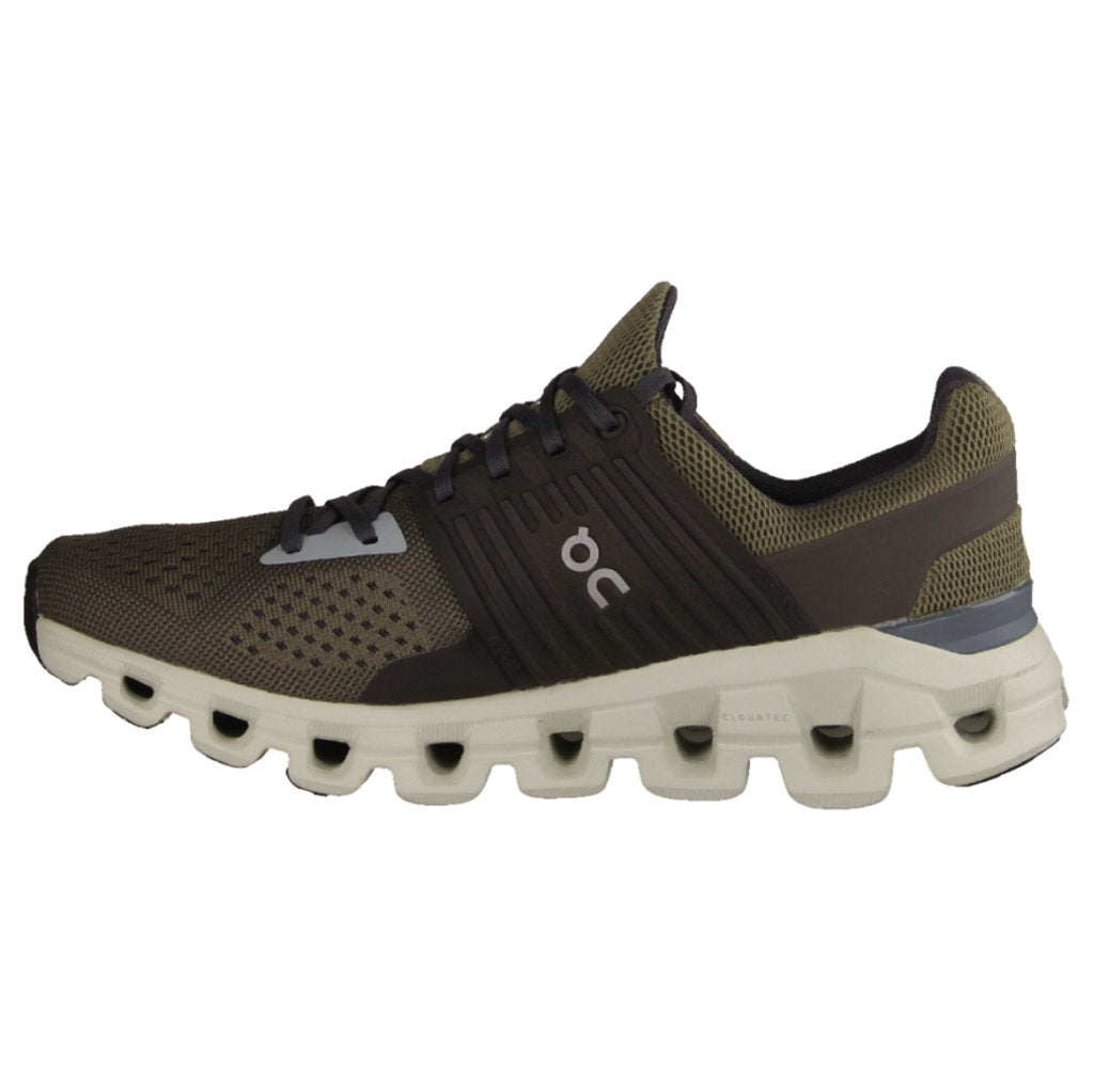 On Running Cloudswift Textile Synthetic Mens Trainers#color_olive thorn