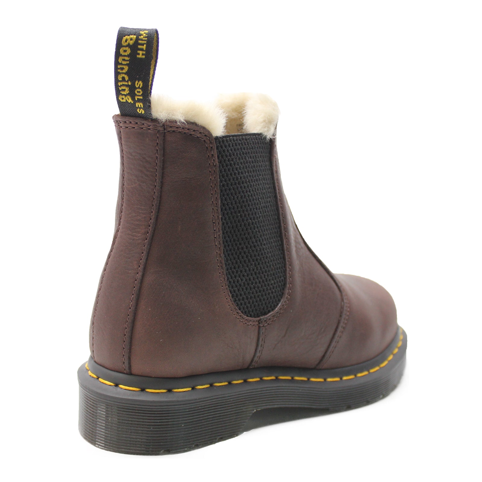 Dr. Martens 2976 Fur-Lined Ambassador Leather Unisex Chelsea Boots#color_cask