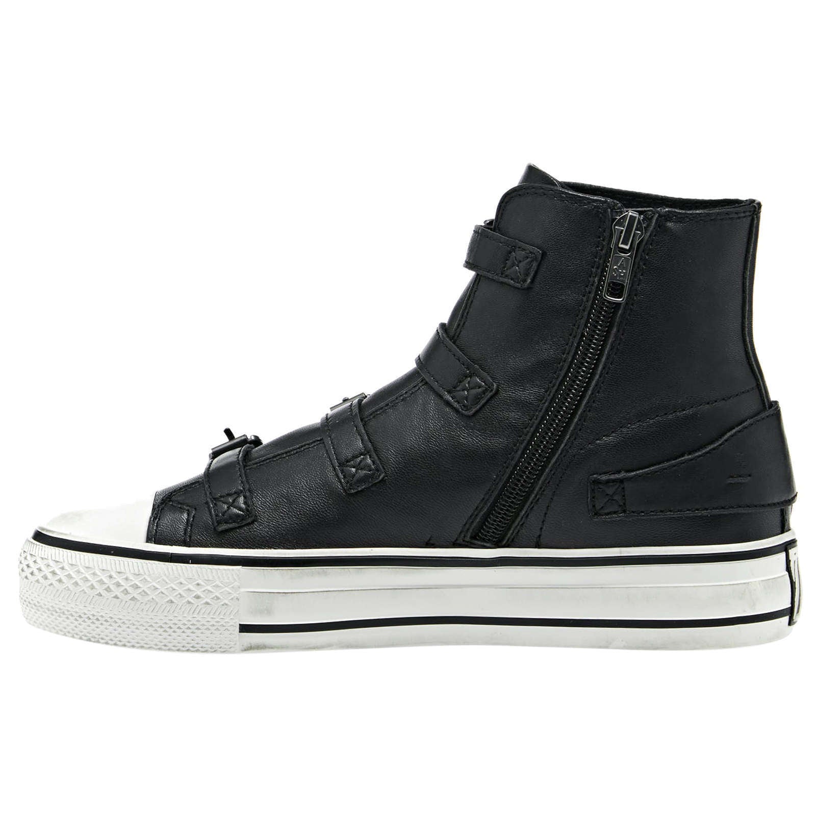 Ash Virgin 132212 Leather Women's High-Top Trainers#color_black