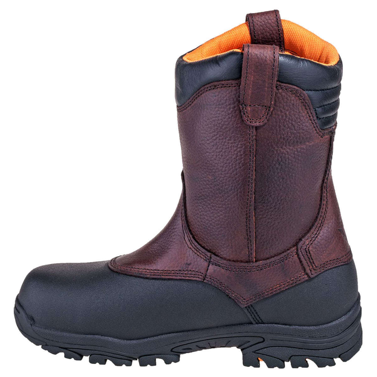 Thorogood Z-Trac 8 Inch Wellington Leather Men's Safety Toe Boots#color_brown