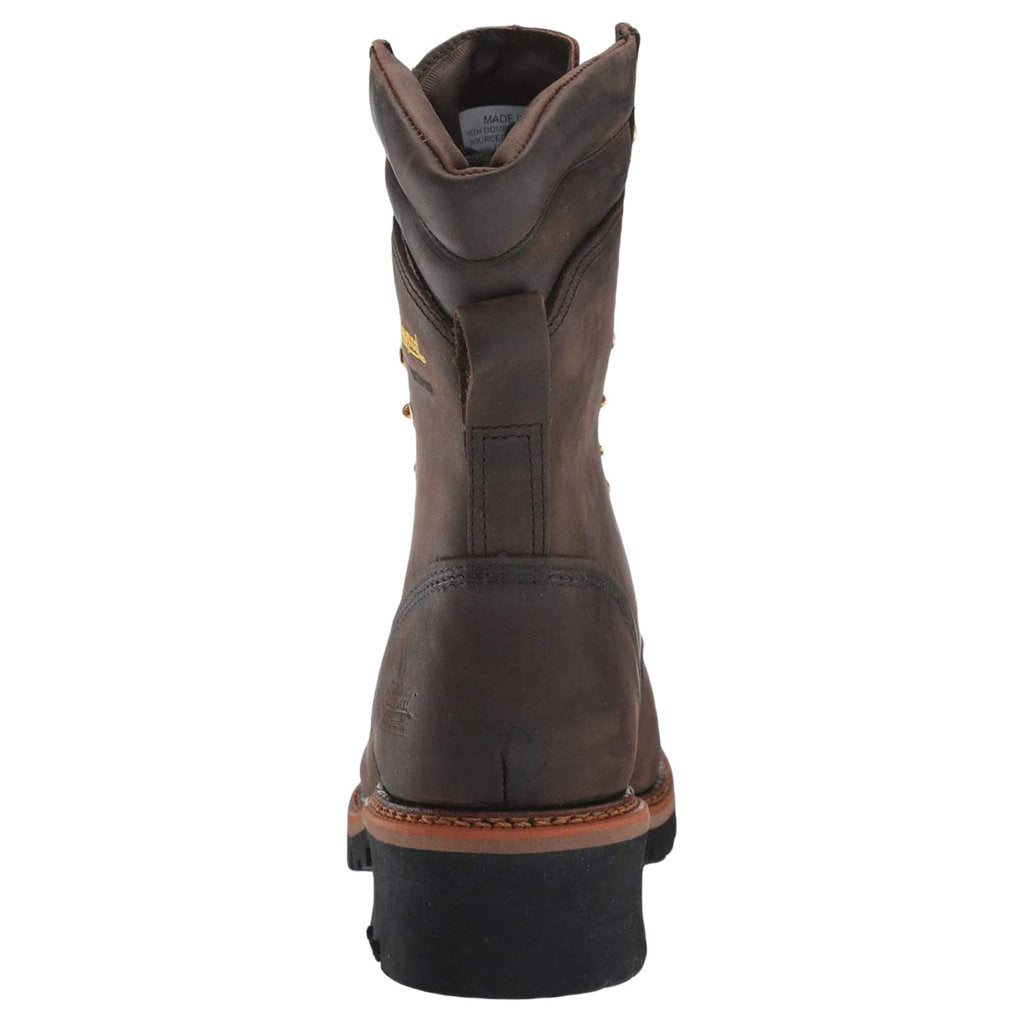 Thorogood 9" Logger Leather Mens Boots#color_studhorse medium brown