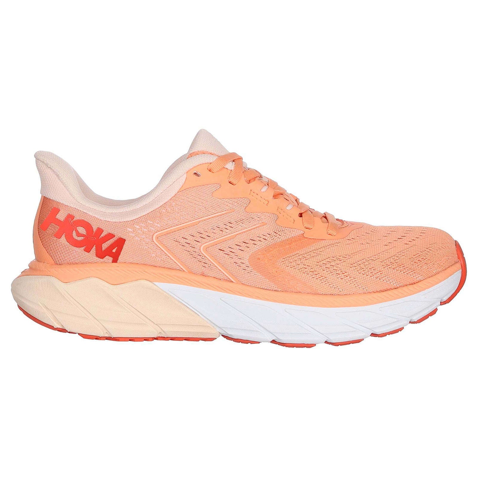 Hoka One One Arahi 5 Synthetic Textile Women's Low-Top Road Running Trainers#color_cantaloupe silver peony