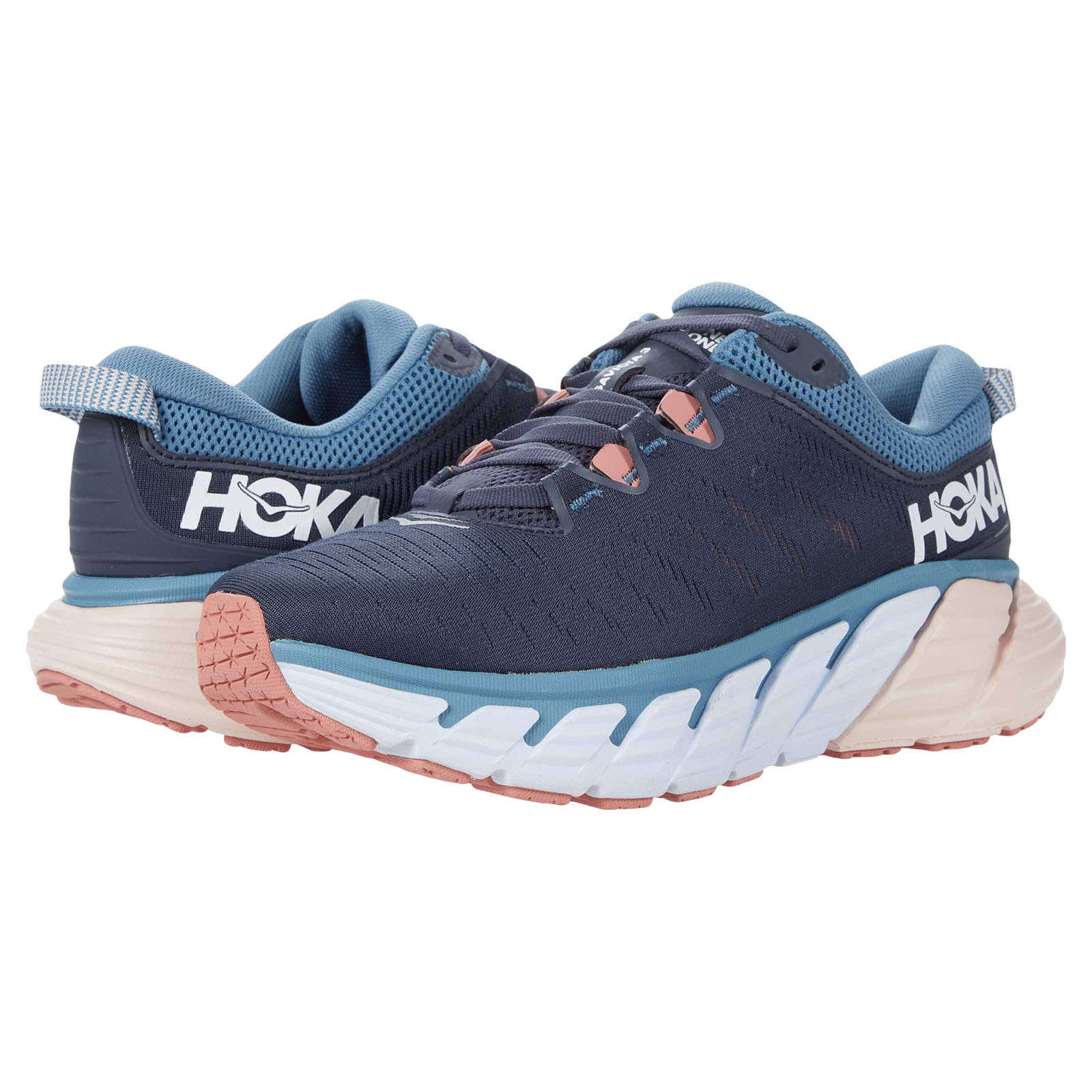 Hoka One One Gaviota 3 Mesh Women's Low-Top Road Running Trainers#color_ombre blue rosette