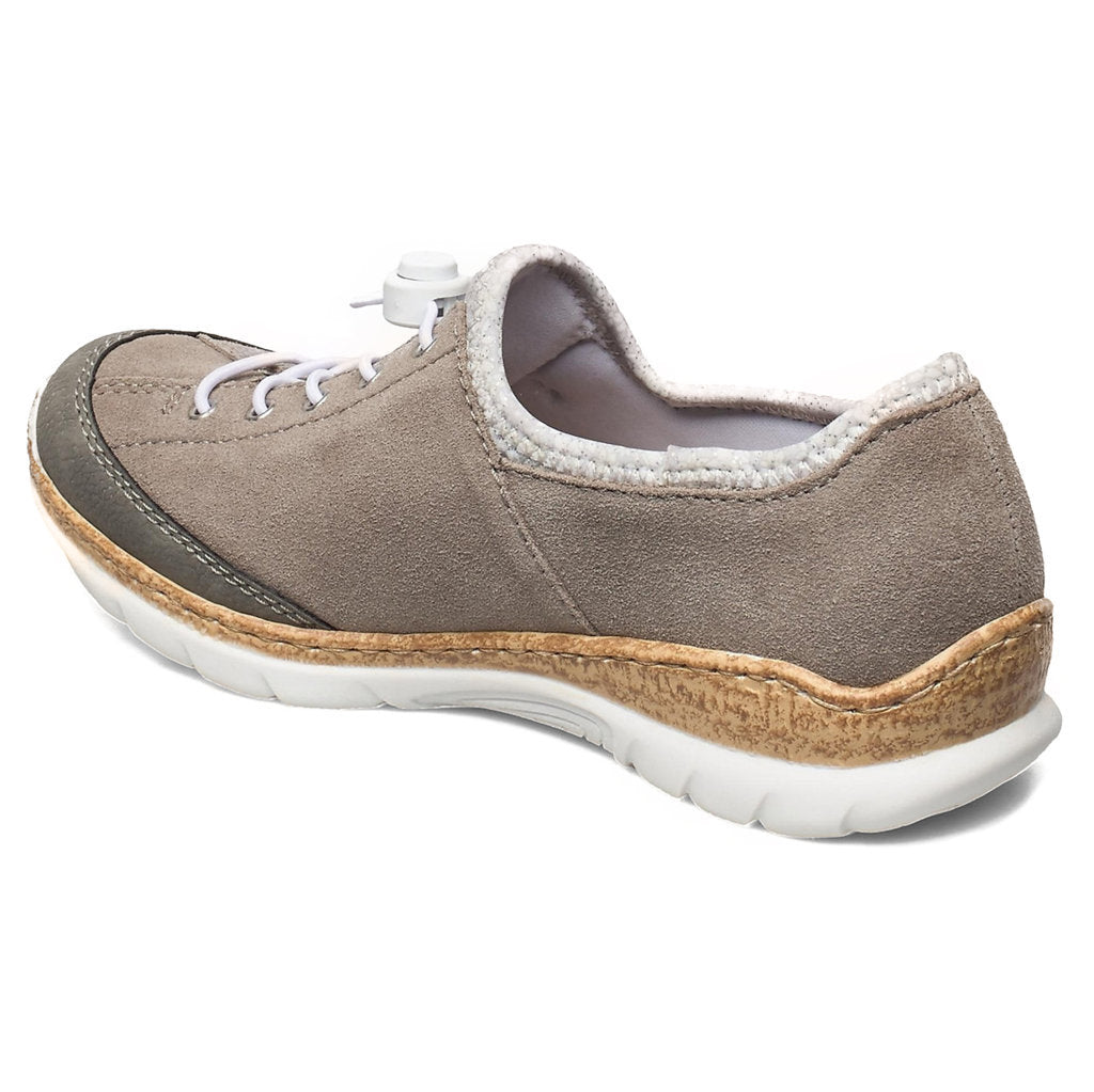 Rieker N42F1 Suede Leather Womens Shoes#color_grey