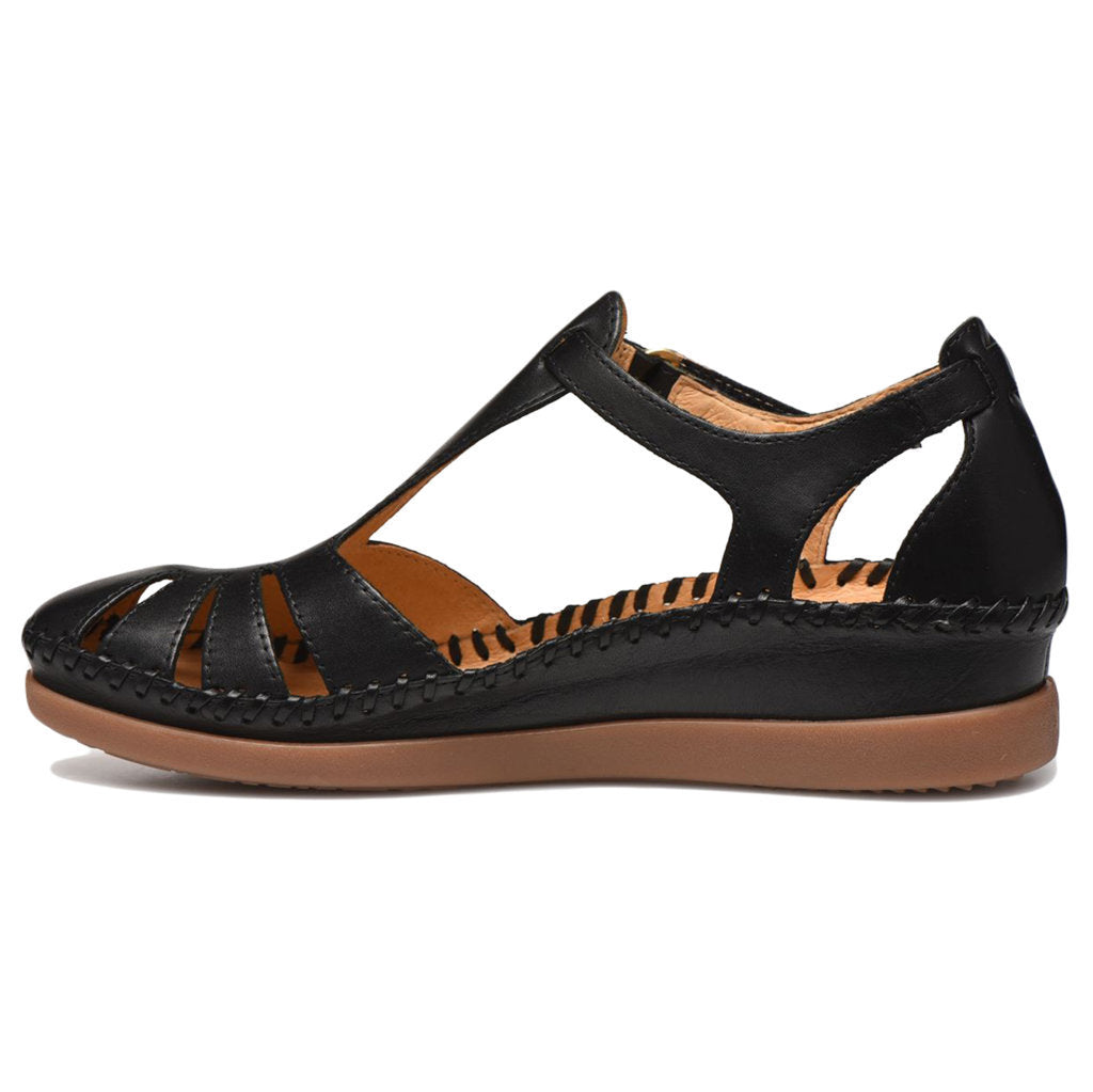 Pikolinos Cadaques Leather Womens Sandals#color_black