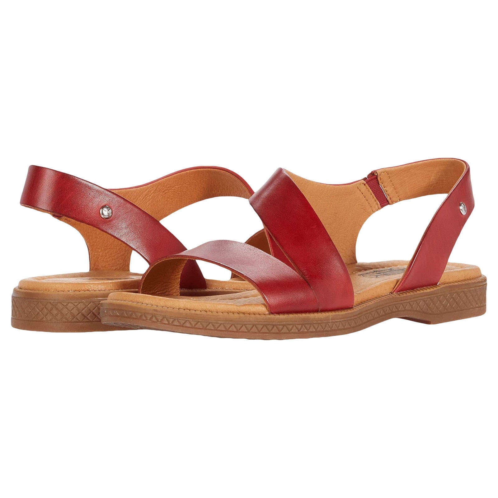 Pikolinos Moraira Leather Womens Sandals#color_coral