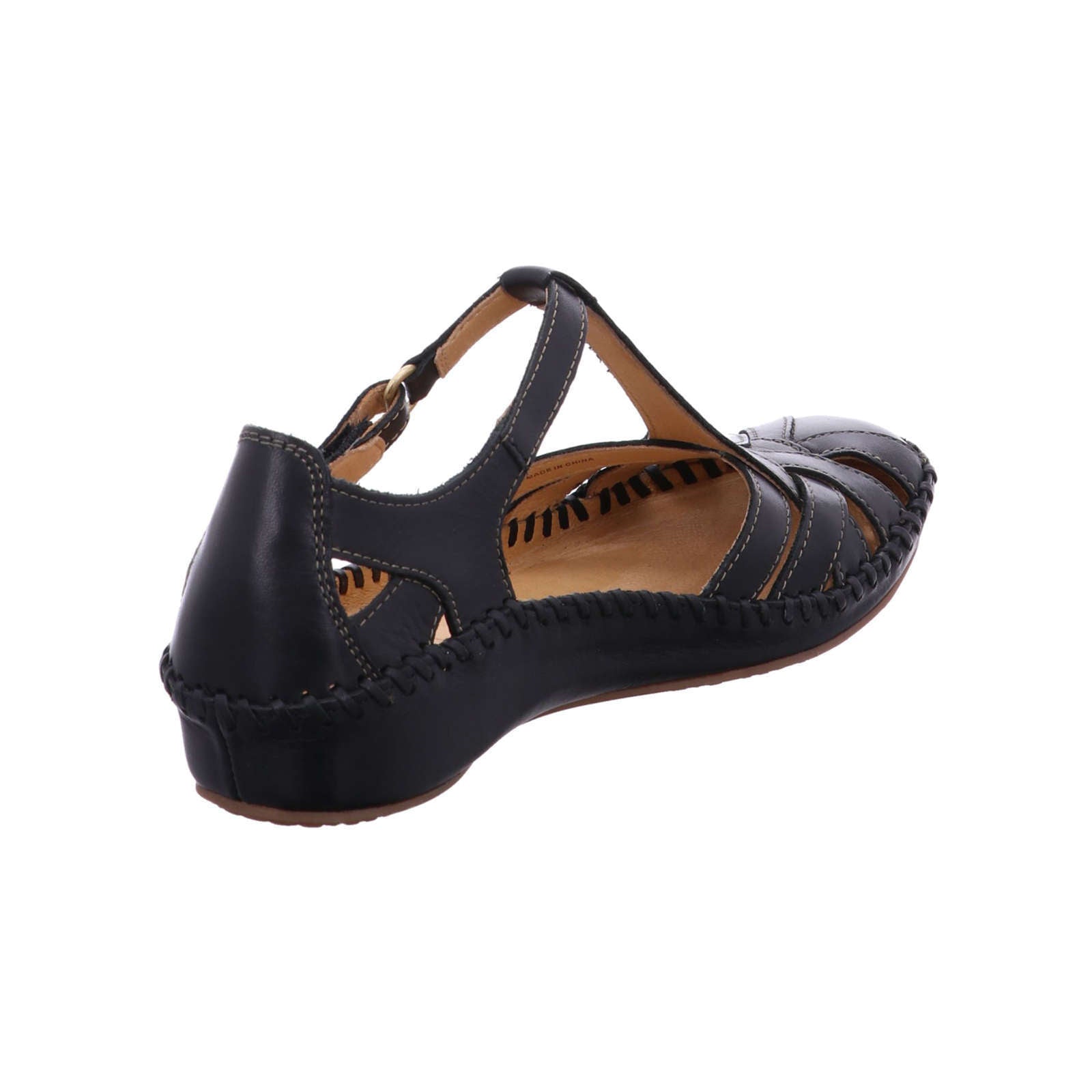 Pikolinos Puerto Vallarta 655 Leather Womens Sandals#color_black