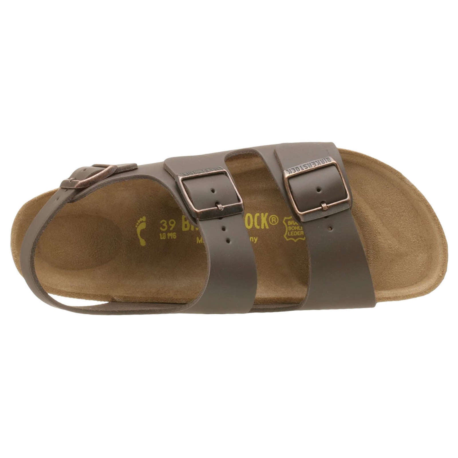 Birkenstock Milano Leather Unisex Sandals#color_dark brown