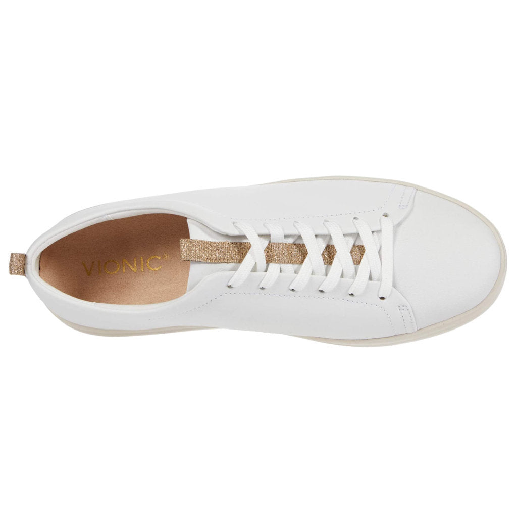 Vionic Aura Paisley Leather Womens Trainers#color_white