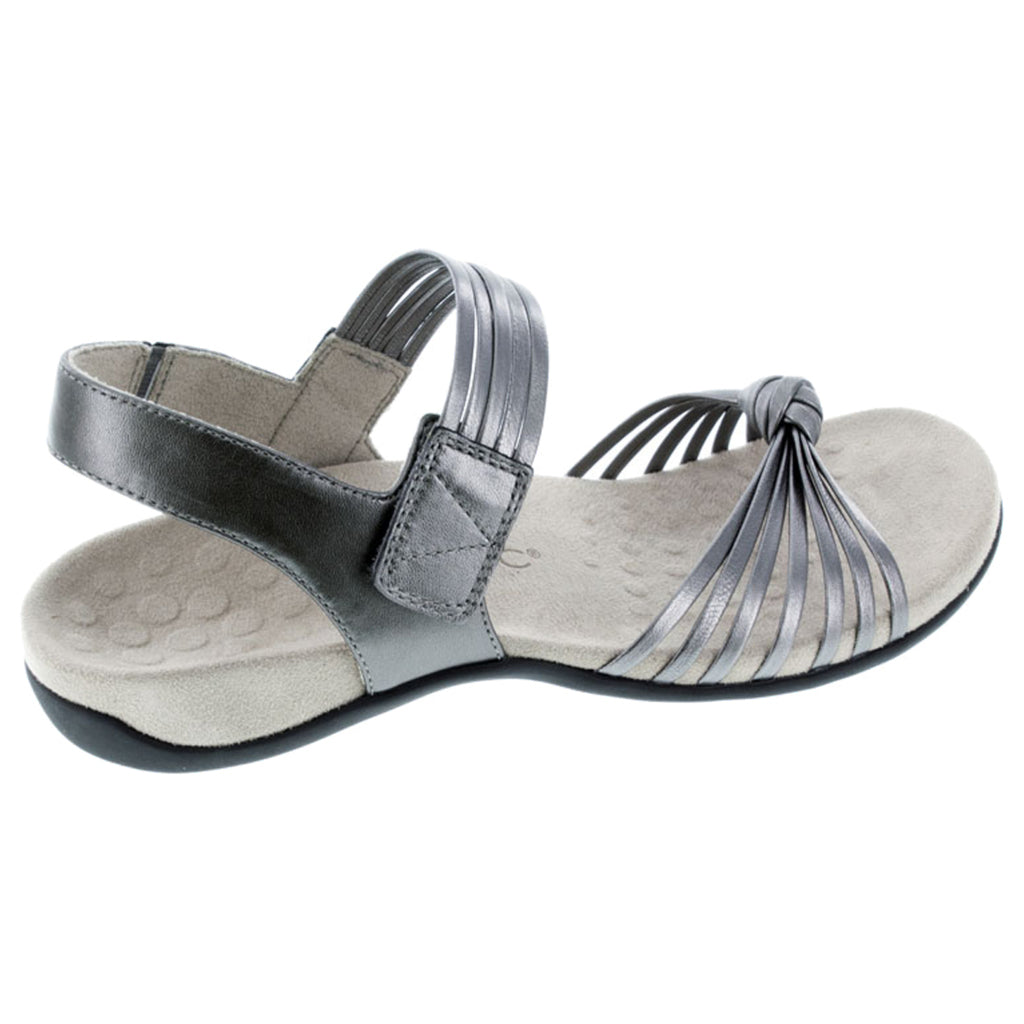 Vionic Rest Talulah Metallic Leather Womens Sandals#color_pewter