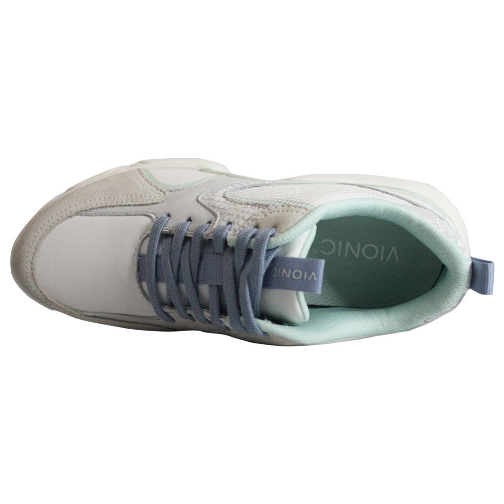 Vionic Vasher Aris Leather Synthetic Womens Trainers#color_white seafoam