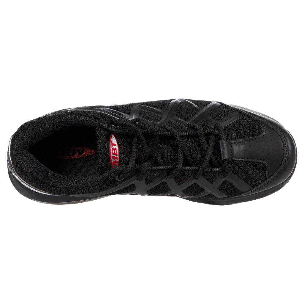 MBT Sport 3X PU Leather & Mesh Women's Low-Top Trainers#color_black