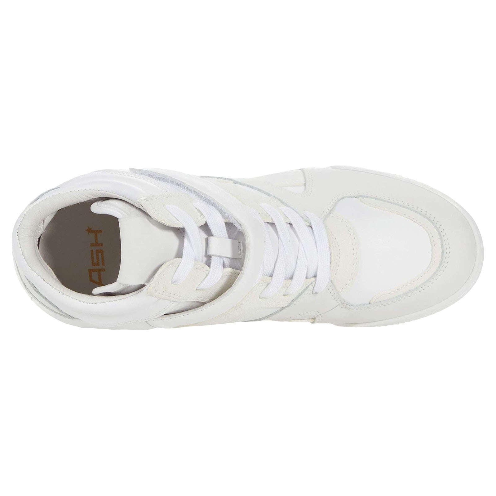 Ash Body Suede Leather Women's Wedge Trainers#color_white