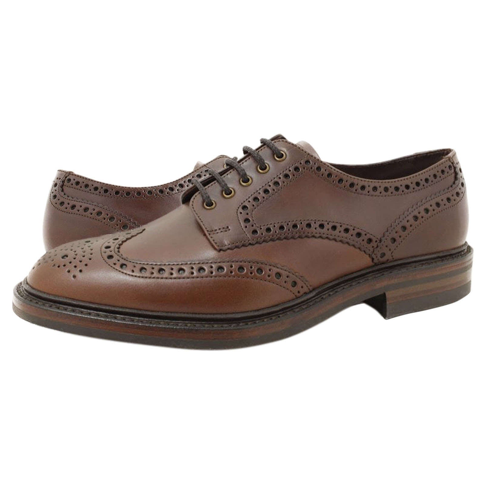 Loake Chester Polished Leather Men's Brogue Shoes#color_brown chromexcel