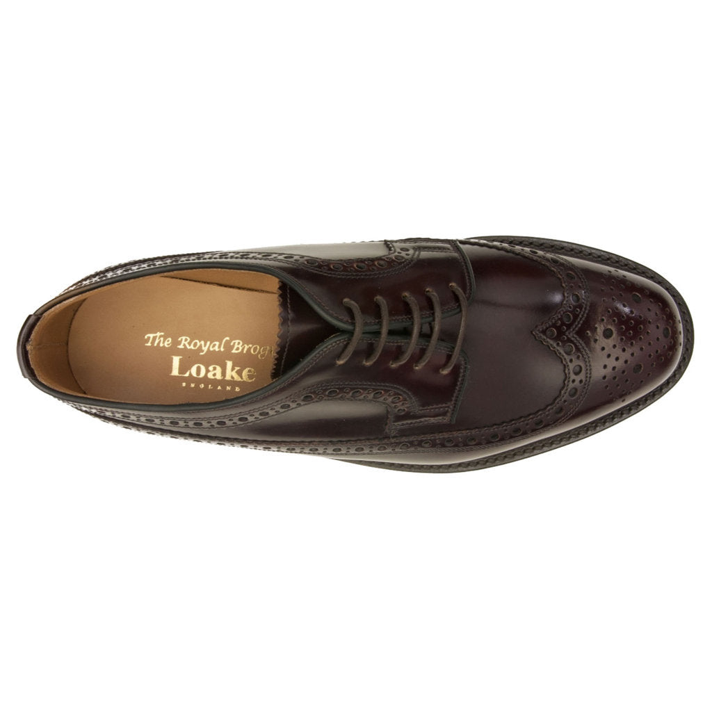 Loake Royal Polished Leather Men's Brogue Shoes#color_oxblood