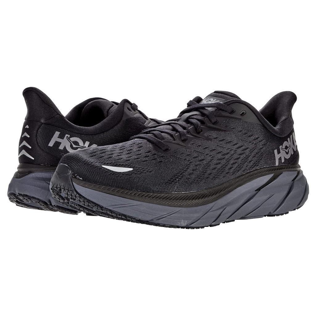 Hoka One One Clifton 8 Textile Mens Trainers#color_black black