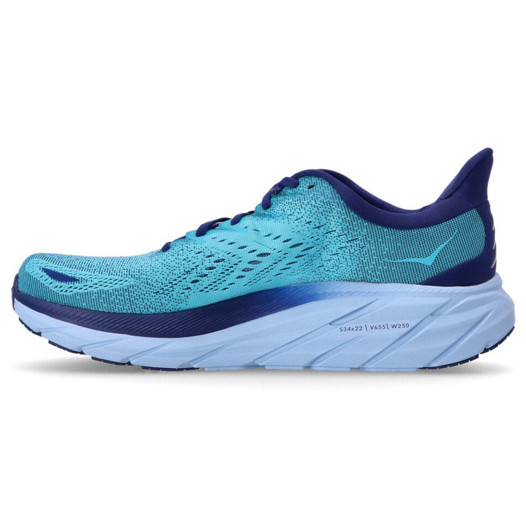 Hoka One One Clifton 8 Textile Mens Trainers#color_bellwether blue scuba blue