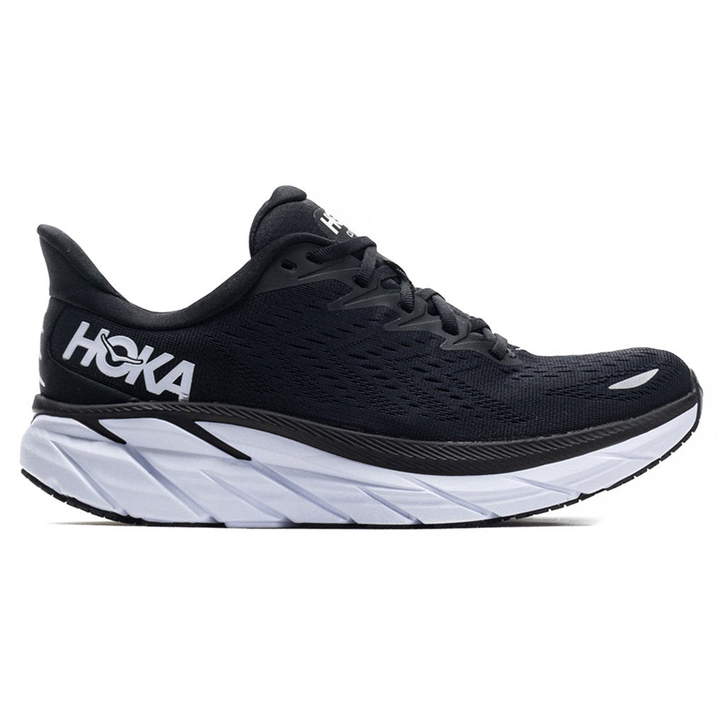 Hoka One One Clifton 8 Textile Womens Trainers#color_black white
