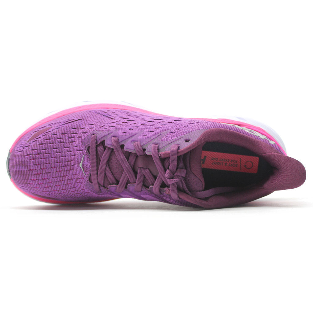 Hoka One One Clifton 8 Textile Womens Trainers#color_grape wine beautyberry