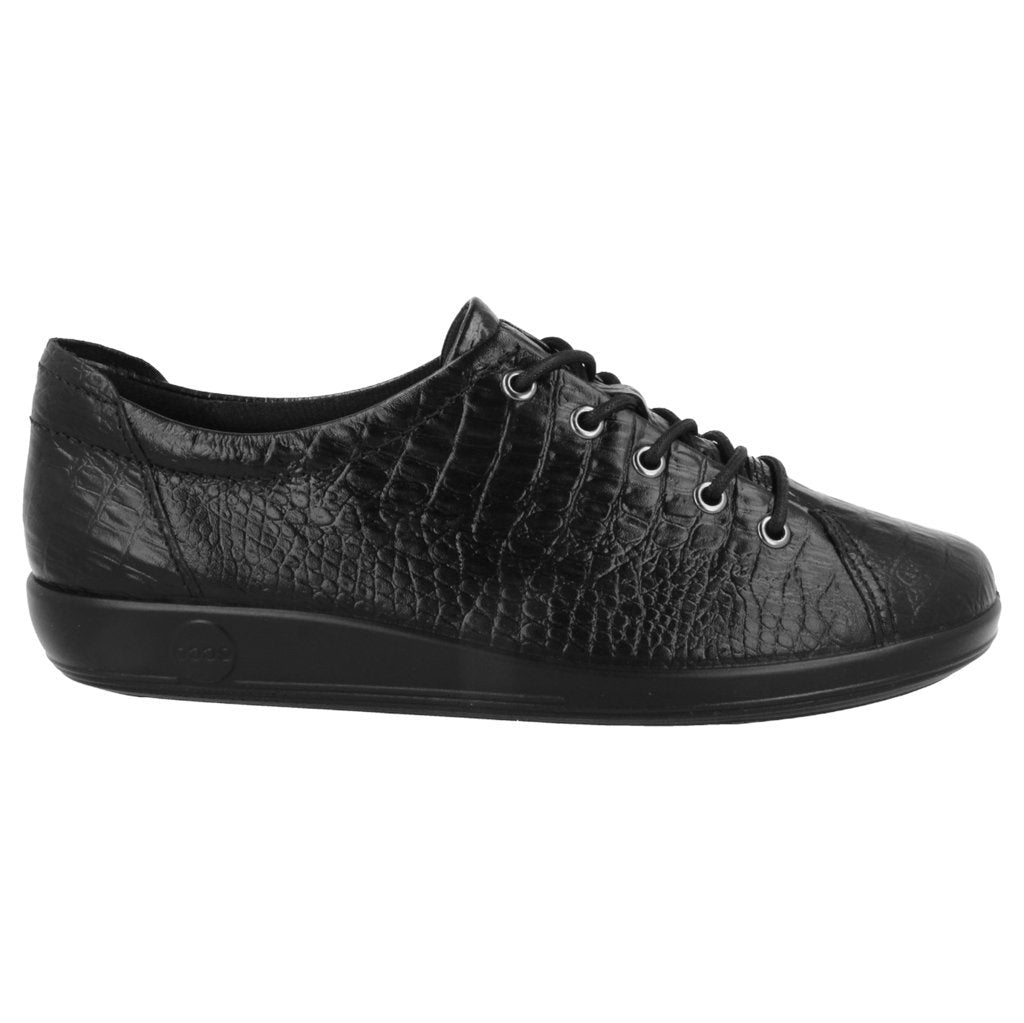 Ecco Soft 2.0 206503 Leather Womens Trainers#color_black