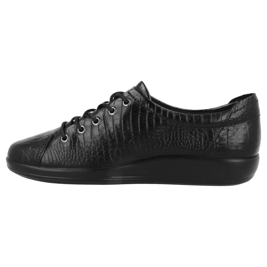 Ecco Soft 2.0 206503 Leather Womens Trainers#color_black